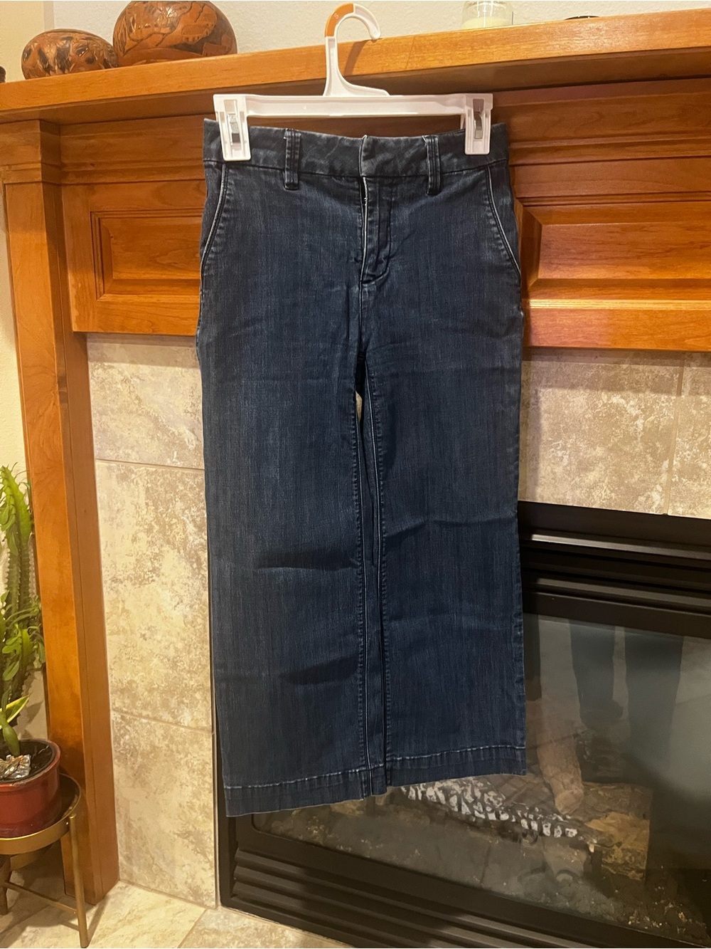 White House Black Market cropped denim trousers.